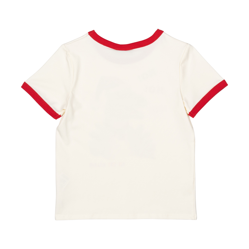 Rock Your baby Ho Ho Ho Ringer Tee in cream