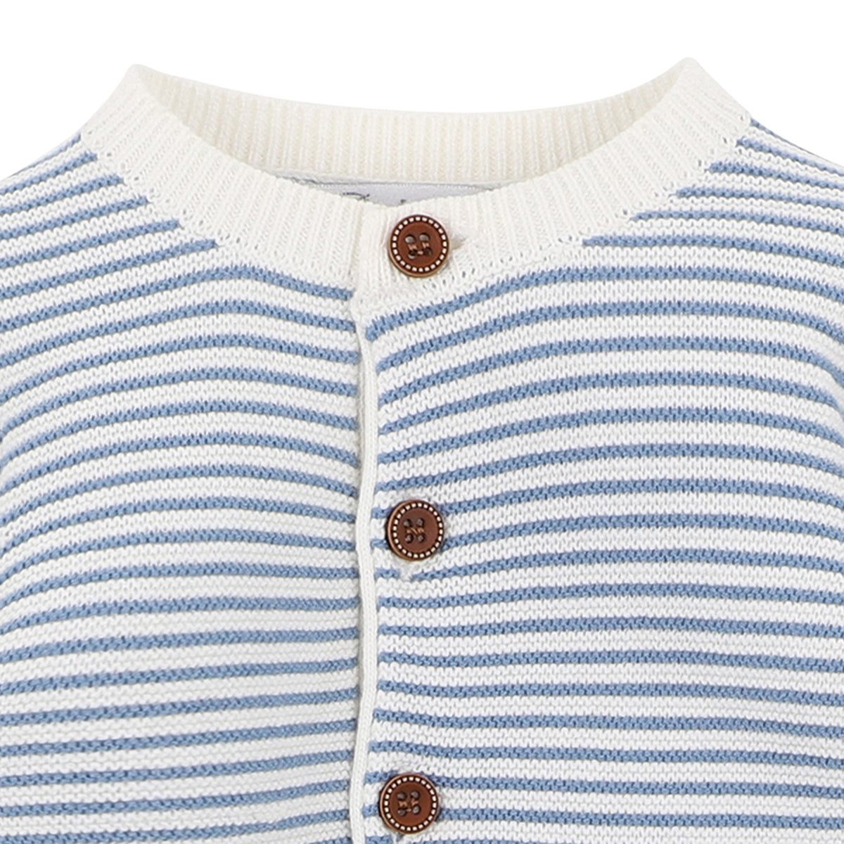 Bebe stripe romper in blue stripe