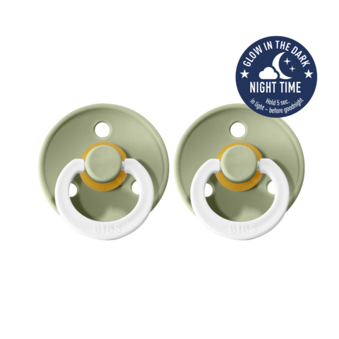 Bibs Dummies Night Glow 2 Pk Sage in green