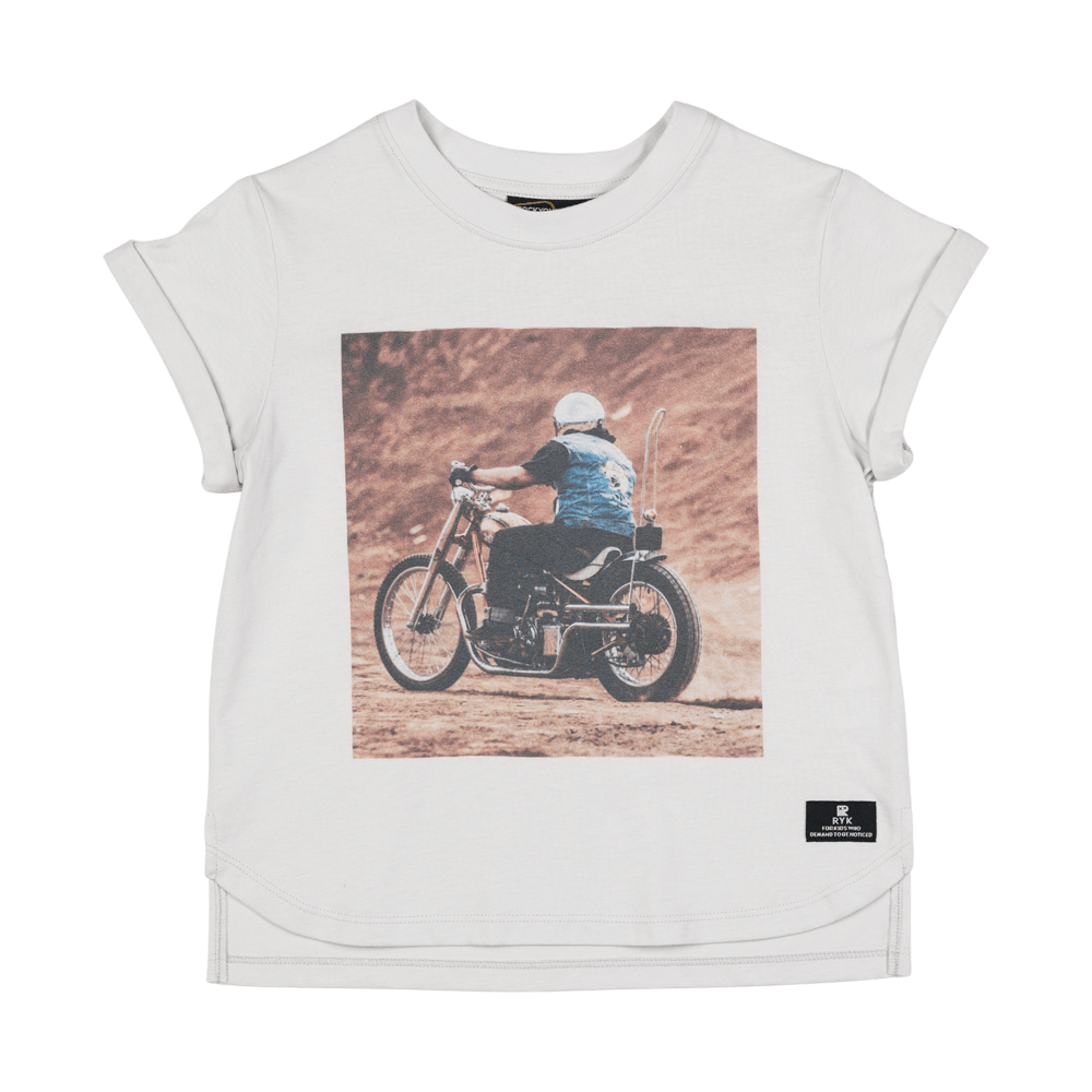 Rock your baby onya bike boxy fit t-shirt in cream