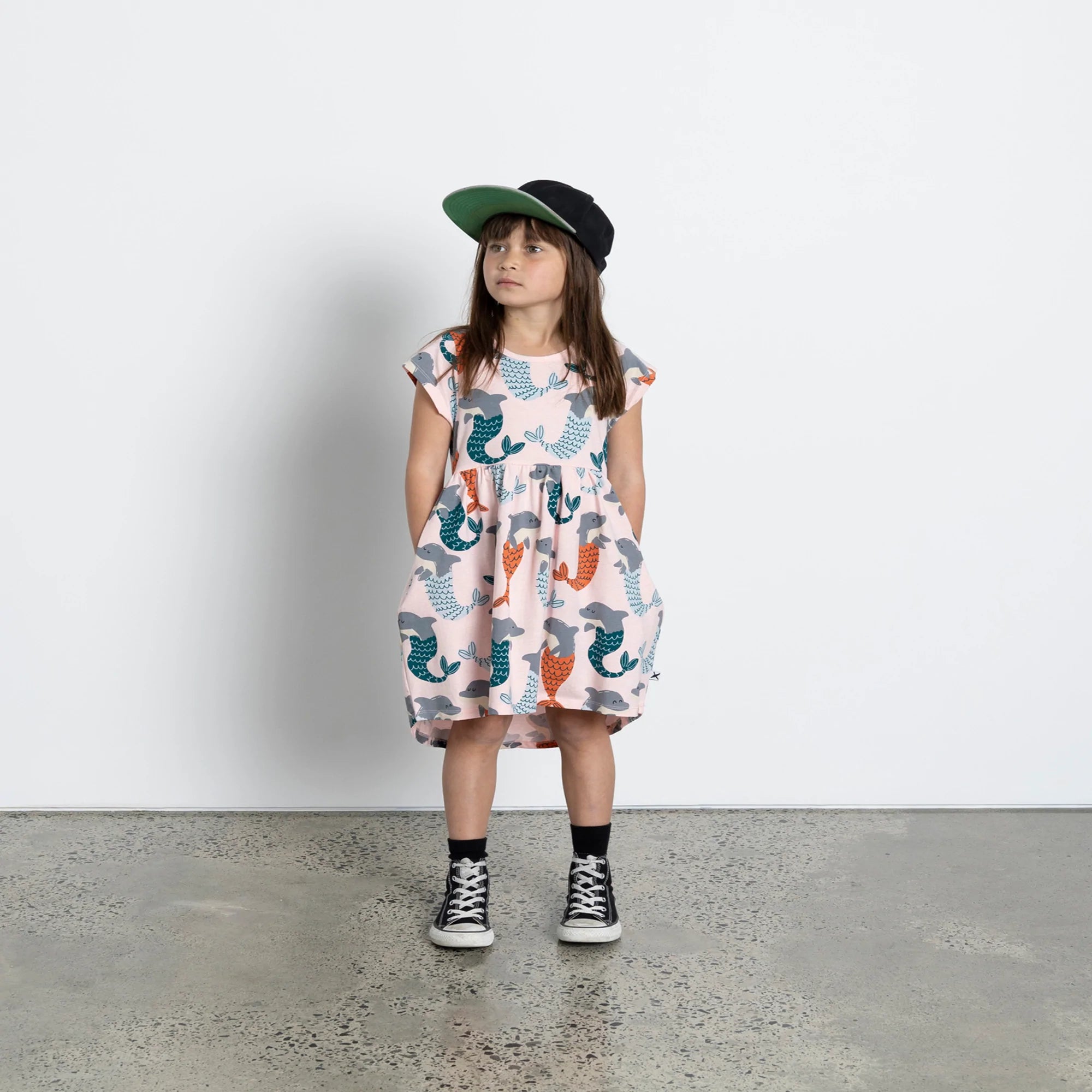 Minti Merdolphins Dress Pink Marle in Pink