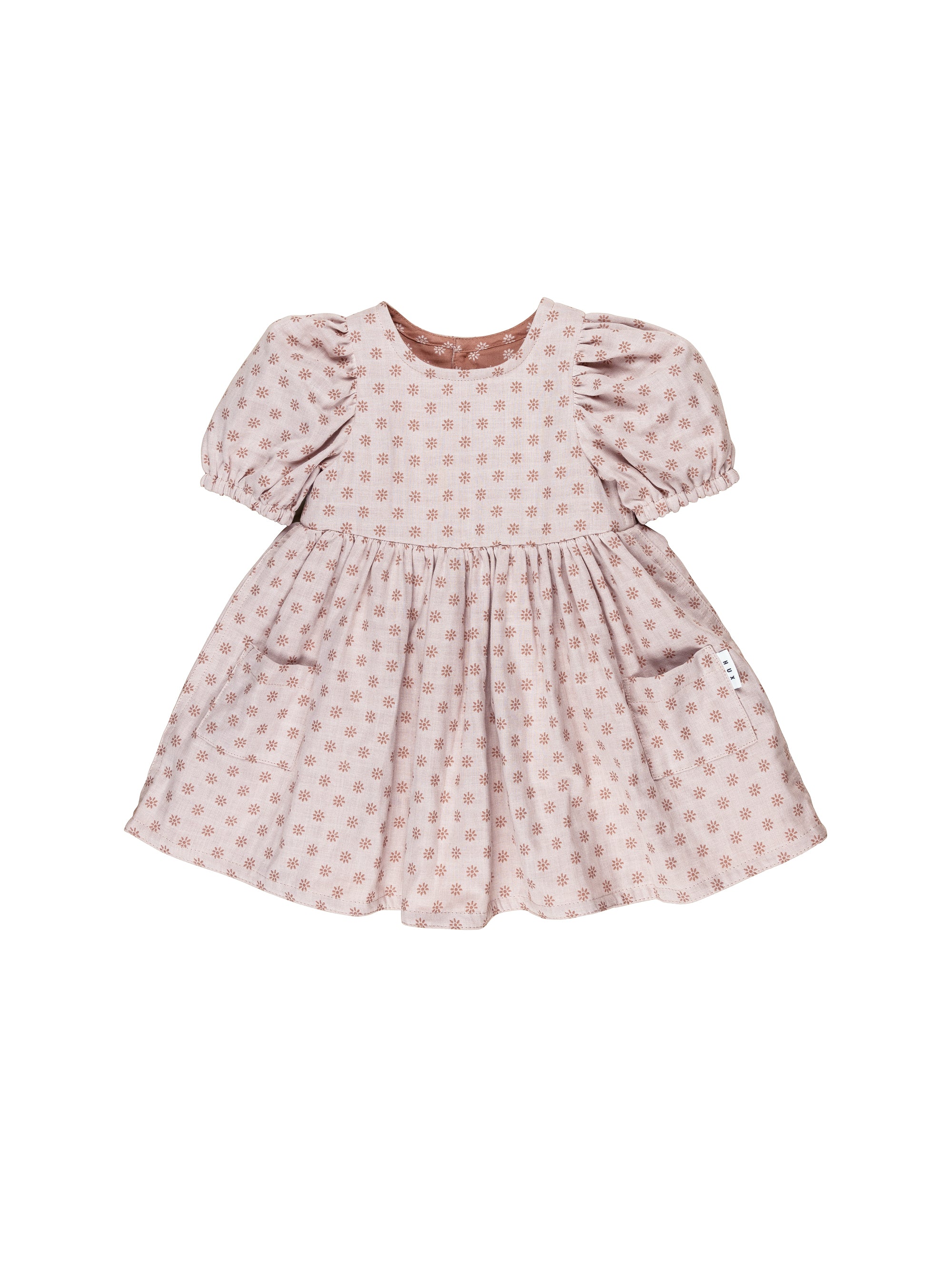 Huxbaby Reversible Puff Sleeve Dress Daisy Muslin