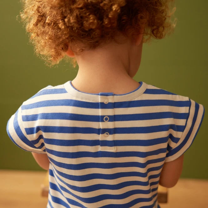 Nature Baby Twirl Dress Sea Stripe in Isle Blue