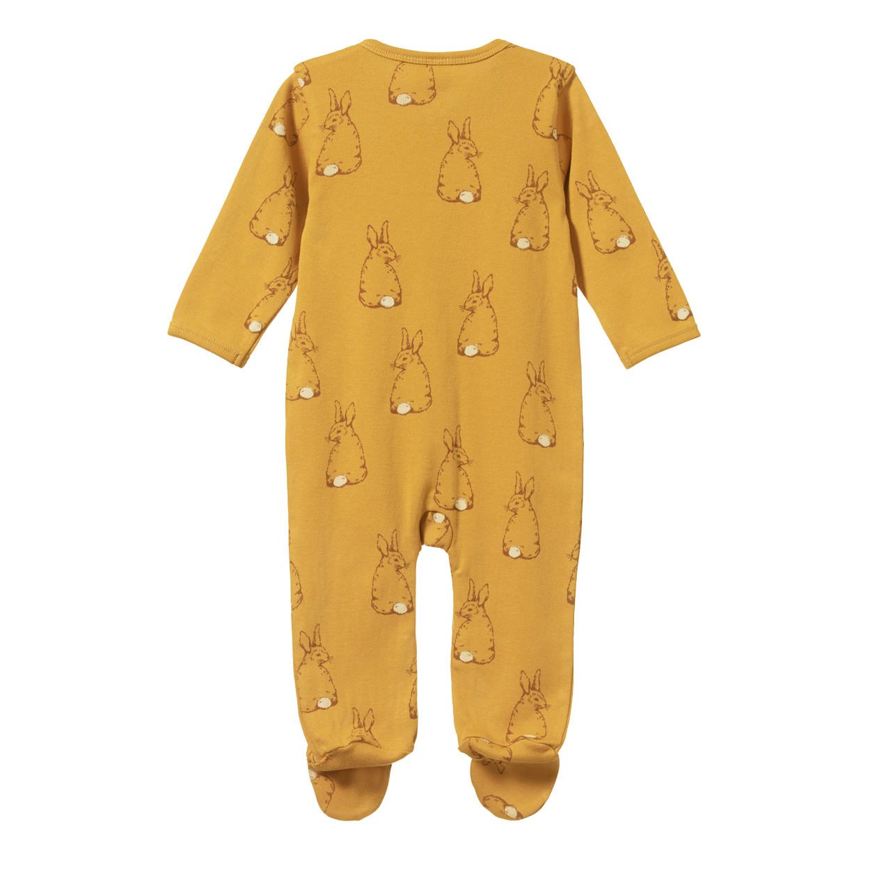 Nature Baby Cotton Stretch and grow onesie bunny tales saffron print