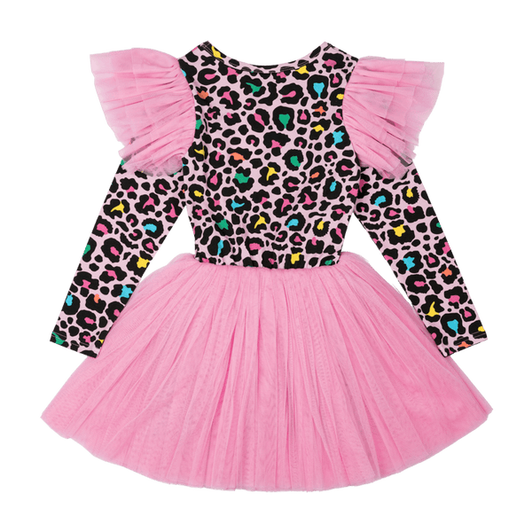 Rock Your Baby Blondie Ruffle Long Sleeve Circus Dress in Multi