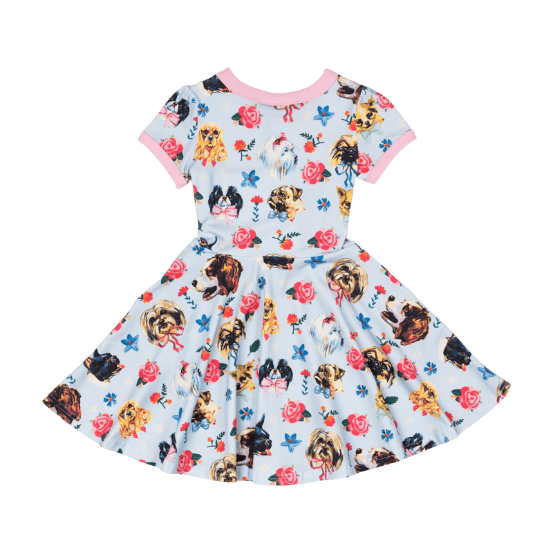 Rock Your Baby Pups SS Ringer Waisted Dress in Floral