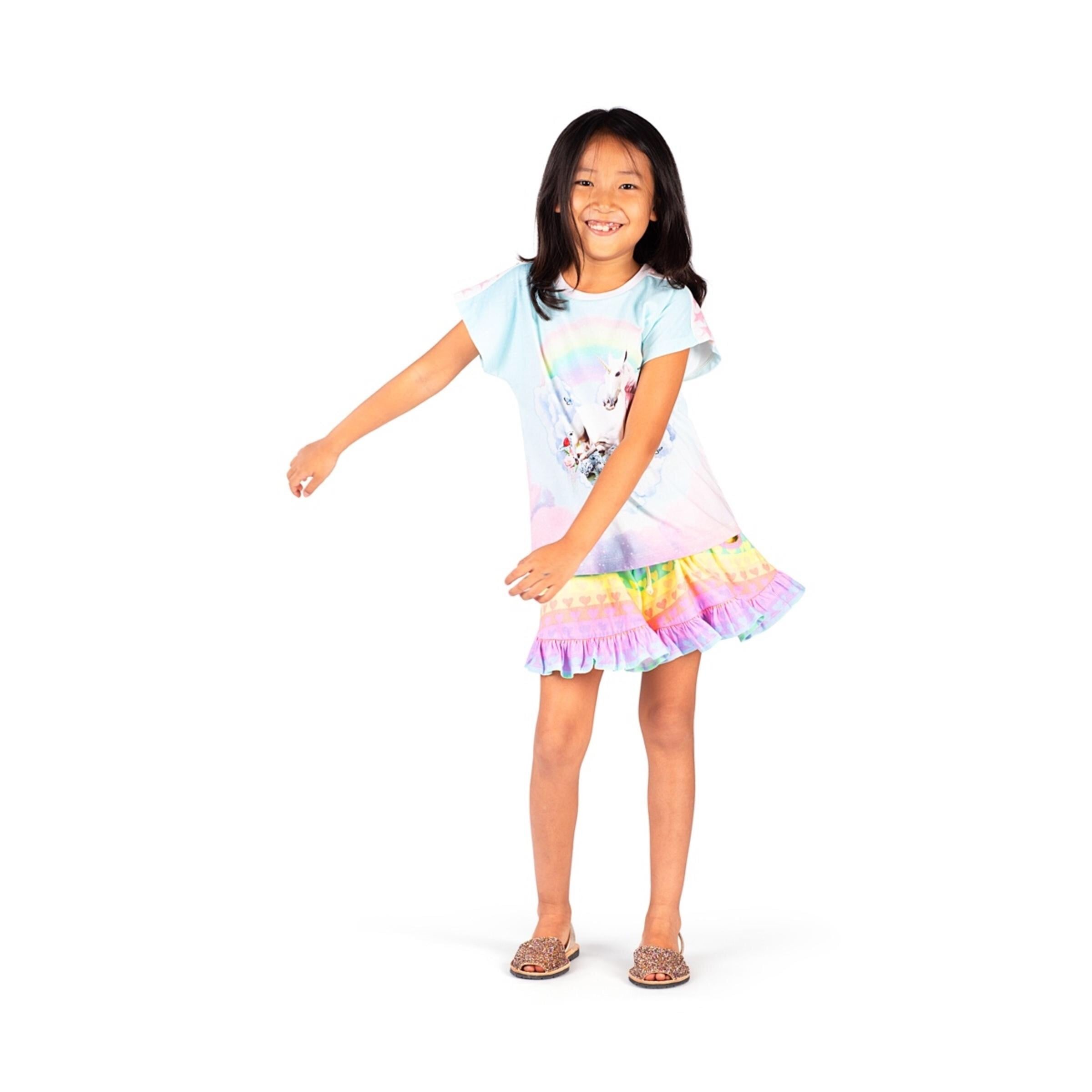 Paper Wings Simple T-Shirt Unicorn Clouds in multi colour