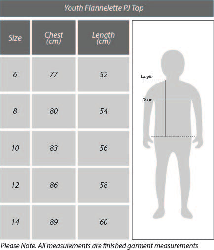 Hawthorn Hawks Official AFL Flannelette Youths Winter Pyjamas Flannelette