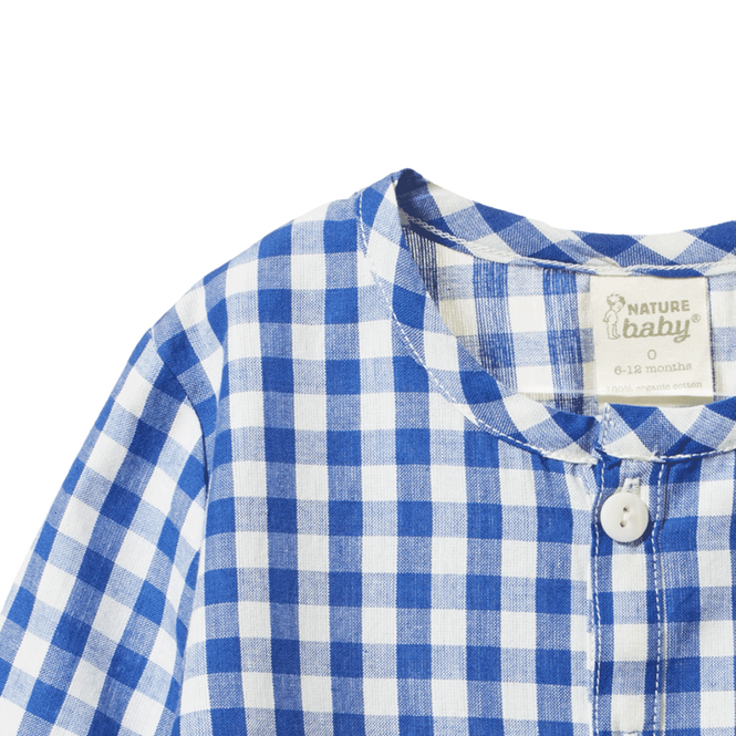 Nature Baby Caravan Shirt in Isle Blue Check