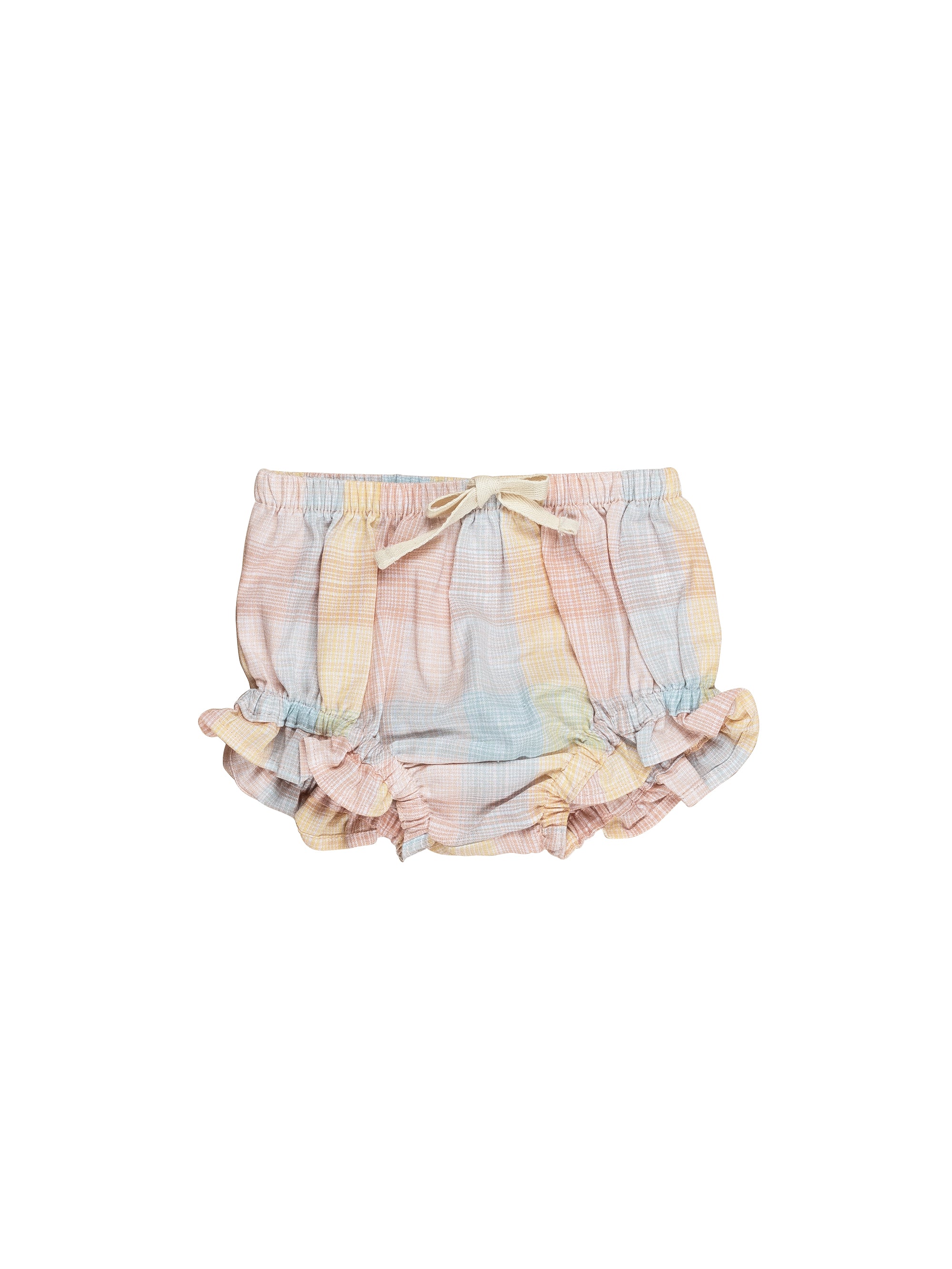 Huxbaby Rainbow Frill Bloomer Rainbow Check in Multicolour