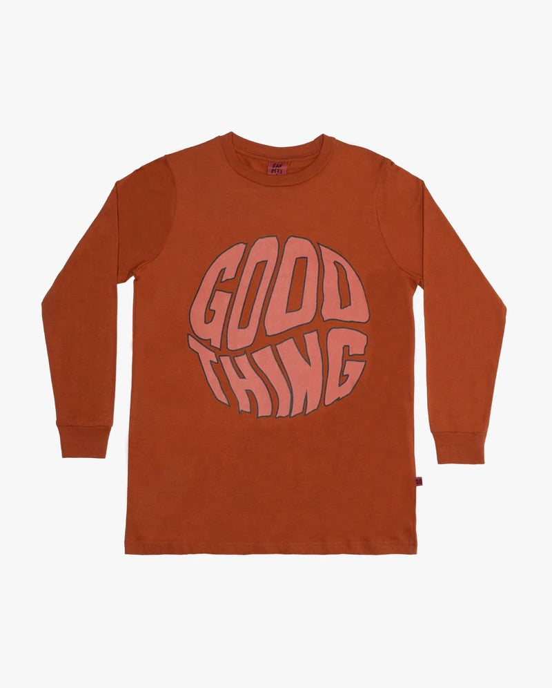 Band of Boys Bandits Good Thing LS Straight Hem Tee ochre in brown