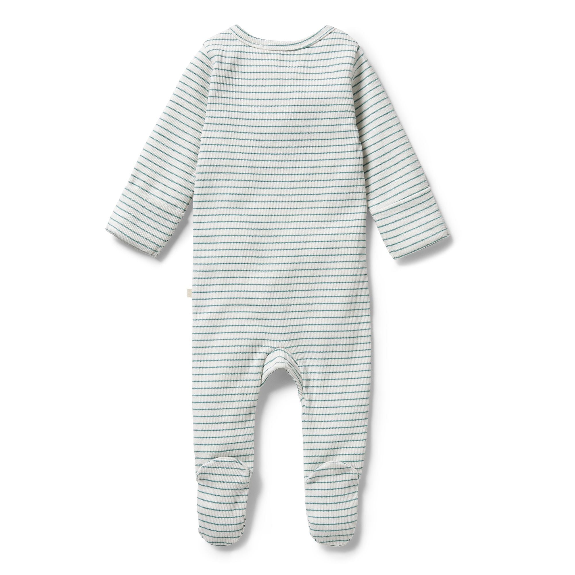 Wilson & Frenchy Organic stripe rib zipsuit in blue
