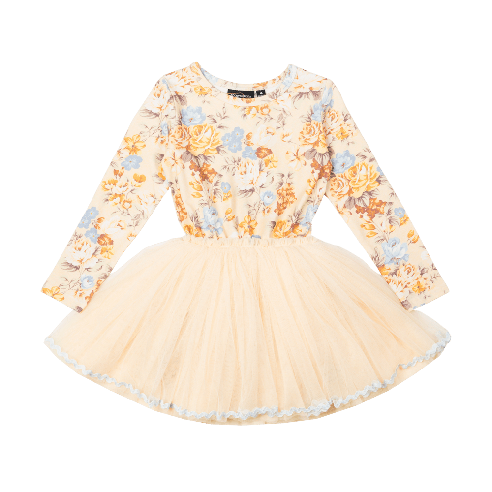 Rock your baby autumnal LS circus dress in multicolour