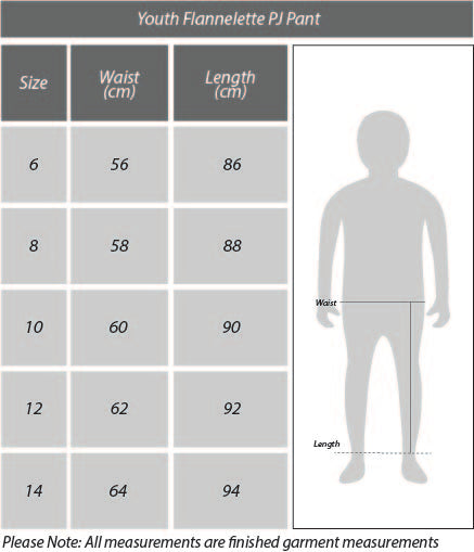 Hawthorn Hawks Official AFL Flannelette Youths Winter Pyjamas Flannelette