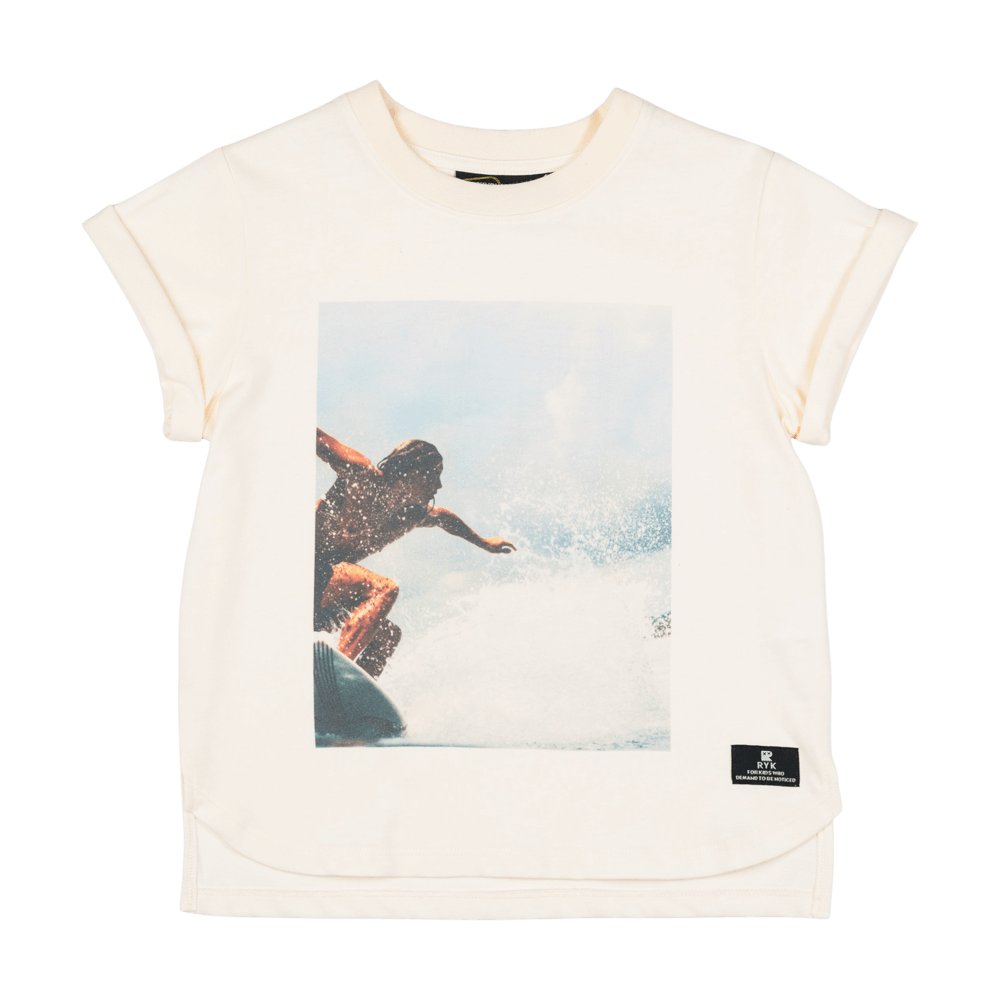 Rock your baby wave rider boxy fit t-shirt in cream