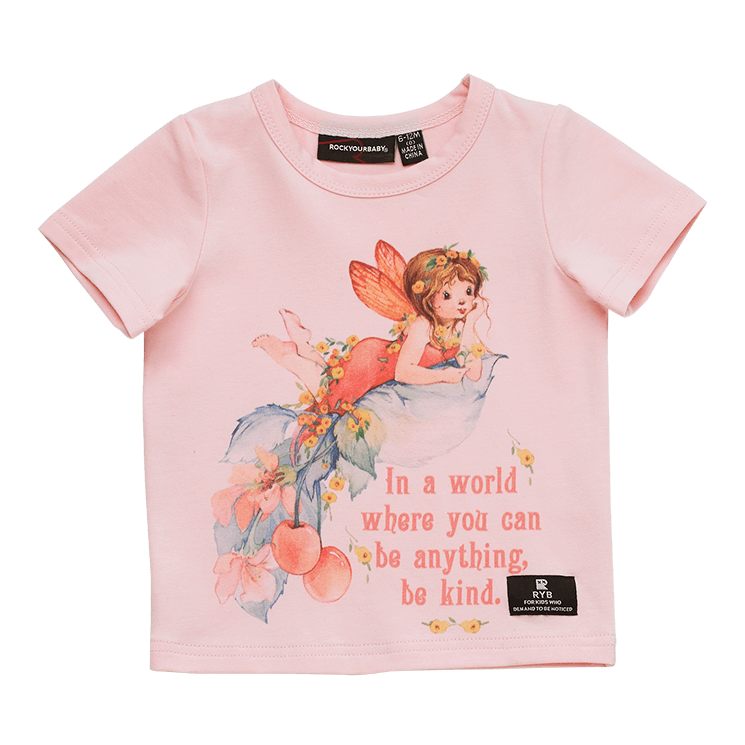 Rock Your Baby Be kind Baby T-Shirt in pink