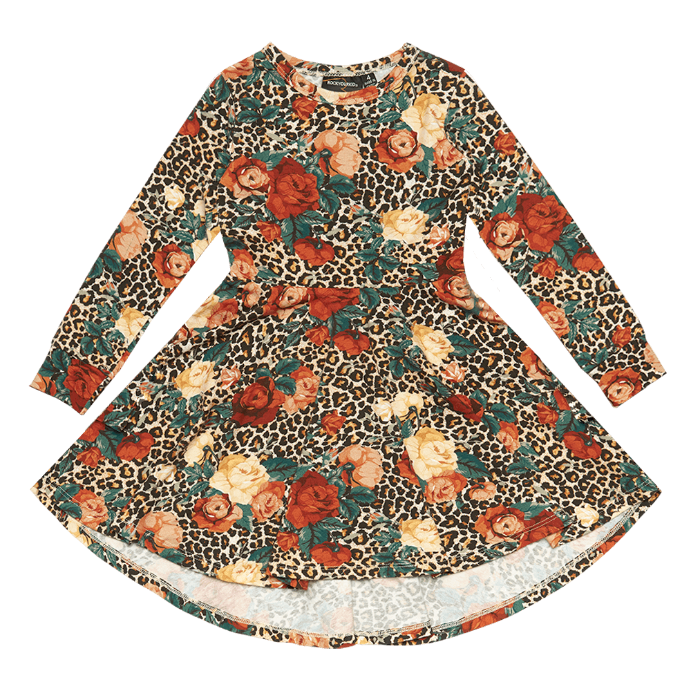 Rock Your Baby Rose Leopard Waisted Dress