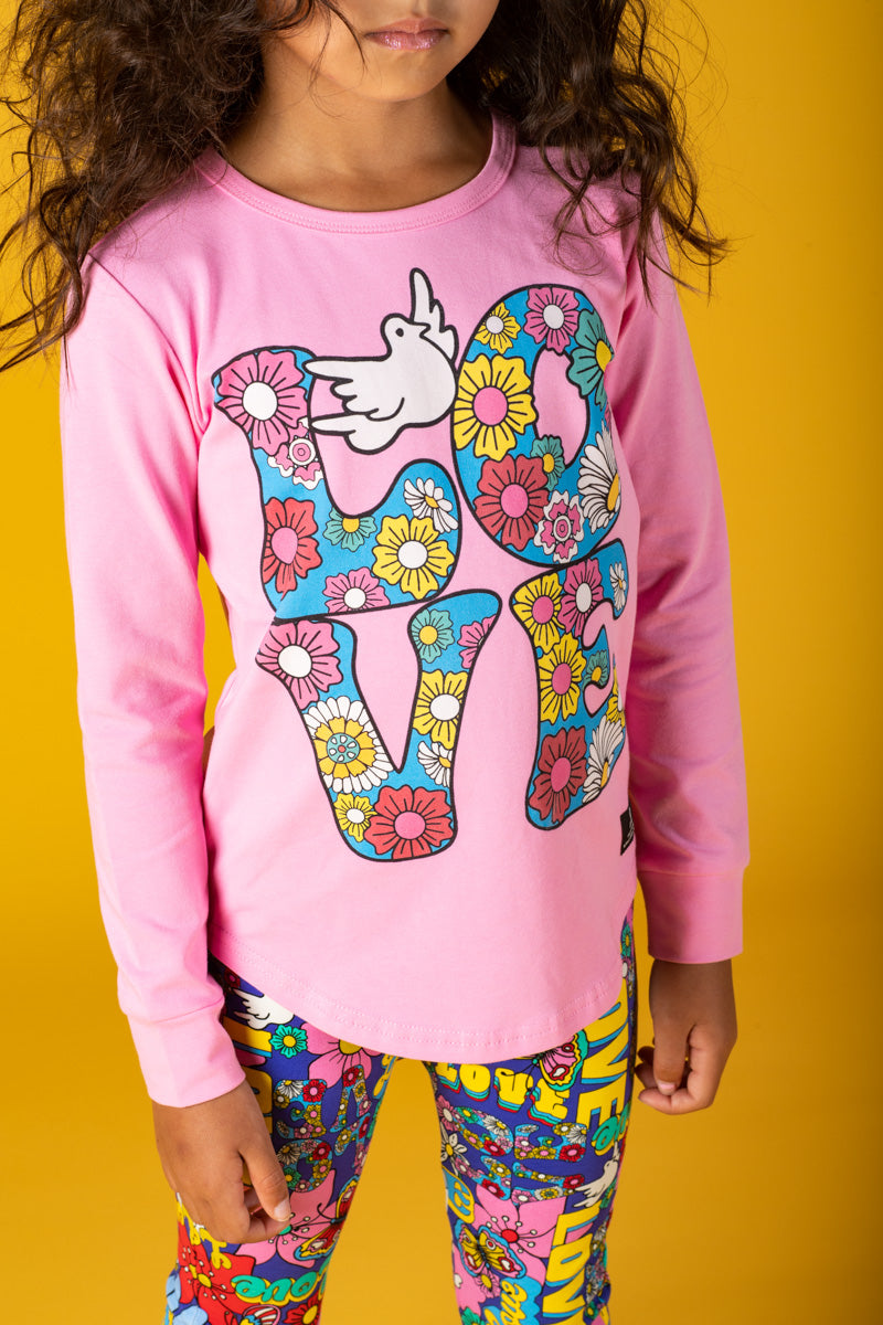 Rock Your Baby Love Long Sleeve T-Shirt in Pink