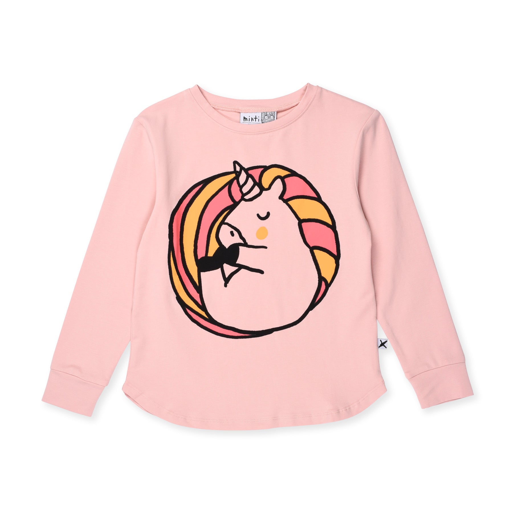 Minti sleepy unicorn l/s tee in muted pink