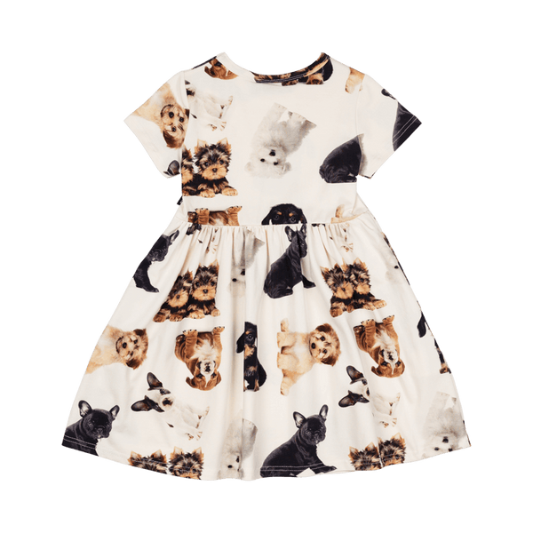 Rock Your Baby puppies SS dress in cream