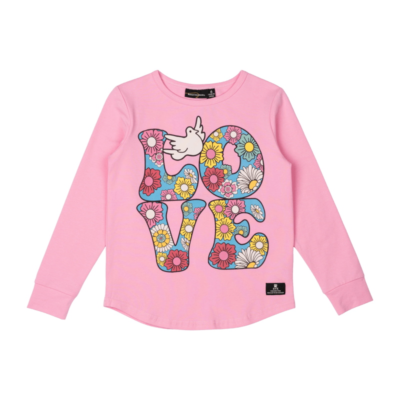 Rock Your Baby Love Long Sleeve T-Shirt in Pink