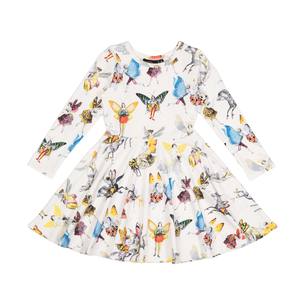 Rock your baby faerie LS waisted dress in white