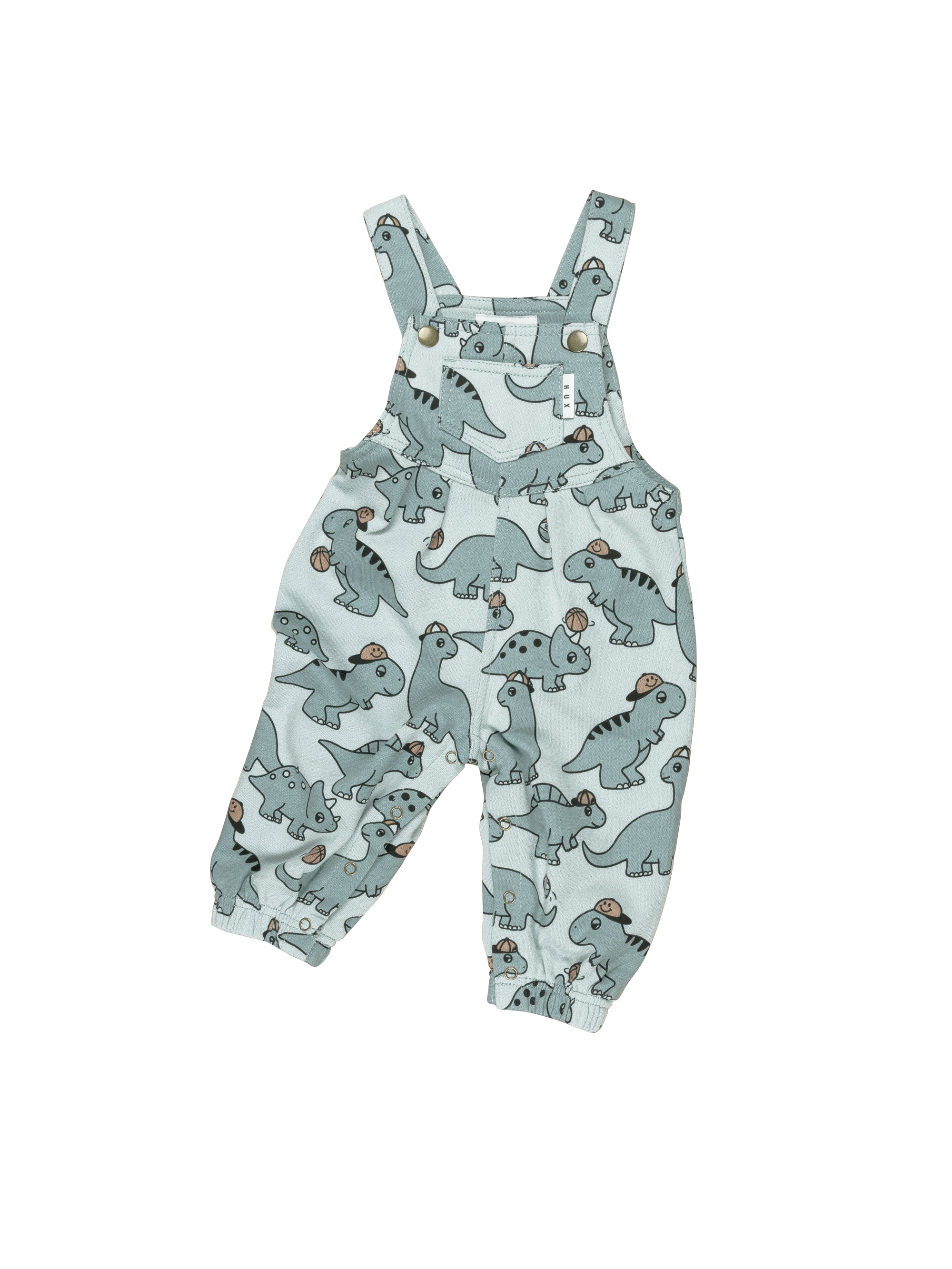 Huxbaby B-Ball Dino overall in green