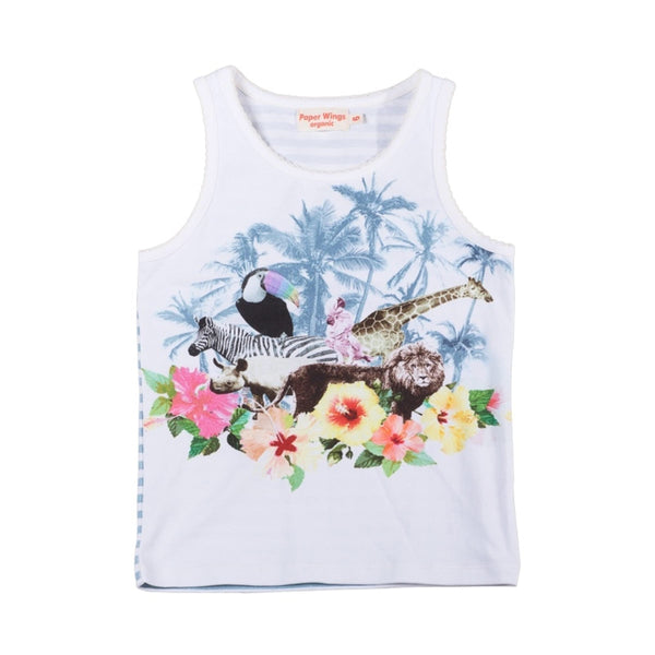 Paper Wings Classic Singlet Island Life in white