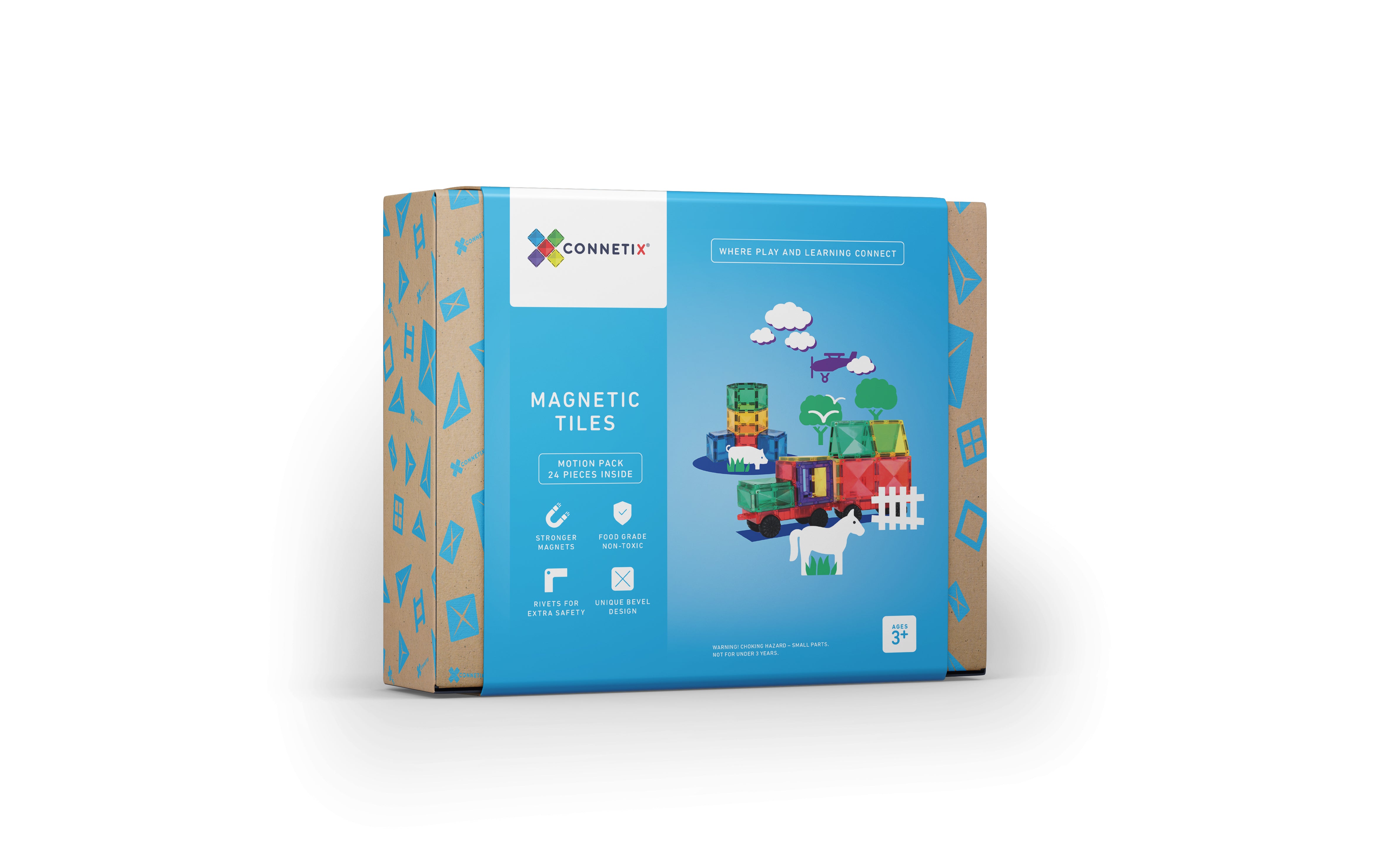 Connetix Tiles 24 Pc Rainbow Motion Pack