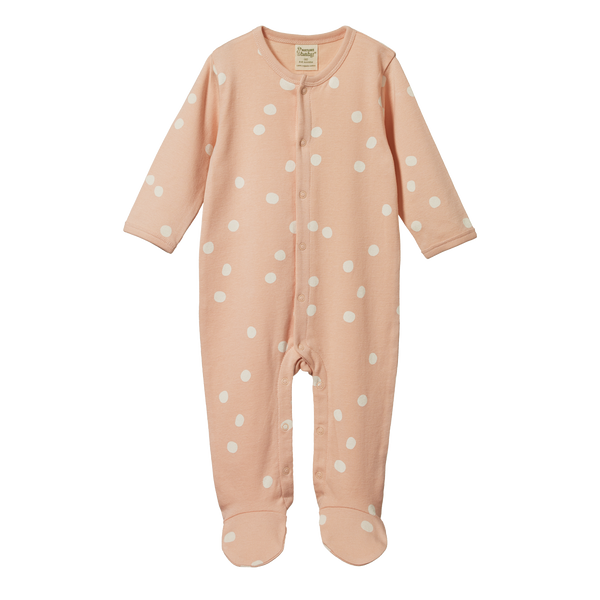 Nature Baby Cotton Stretch and grow onesie speckle blossom print