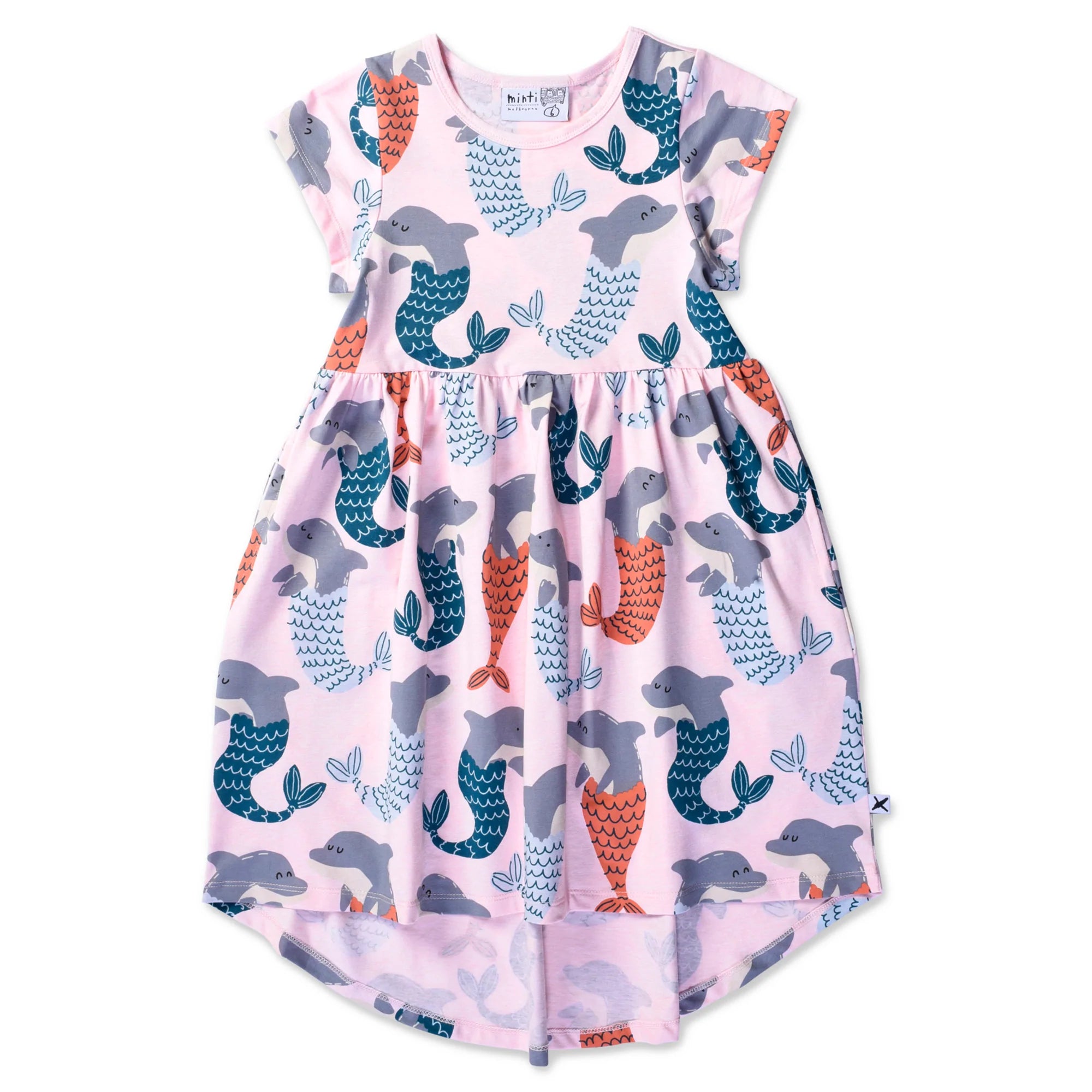 Minti Merdolphins Dress Pink Marle in Pink