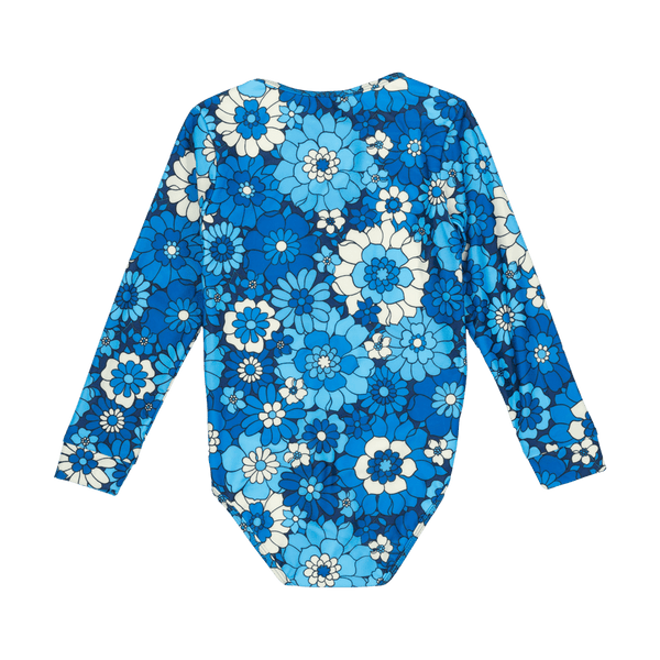 Rock Your Baby Aloha Azure one piece swimwear with lining in blue floral