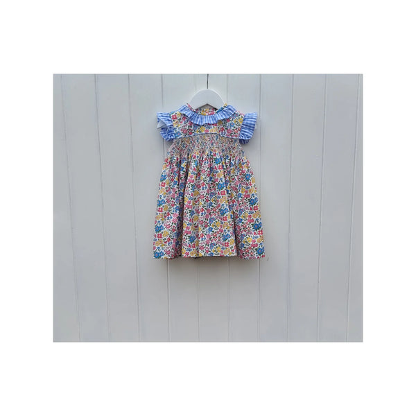 Smox Rox Maggie  dress in white and blue floral