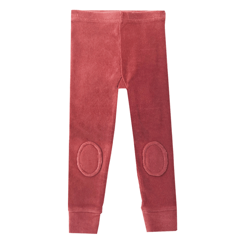 Rock Your Baby Corduroy Knee Patch Tights in dark pink