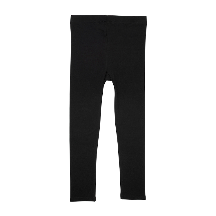 a back view rock your baby knee patch girls winter tights in black brushed cotton TGL205-BL