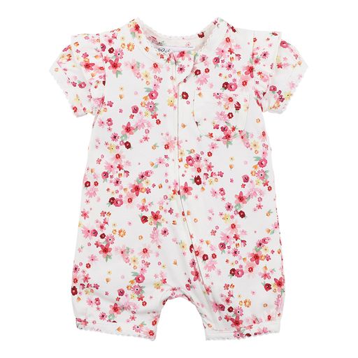 Bebe Hazel print ss zip romper in hazel print