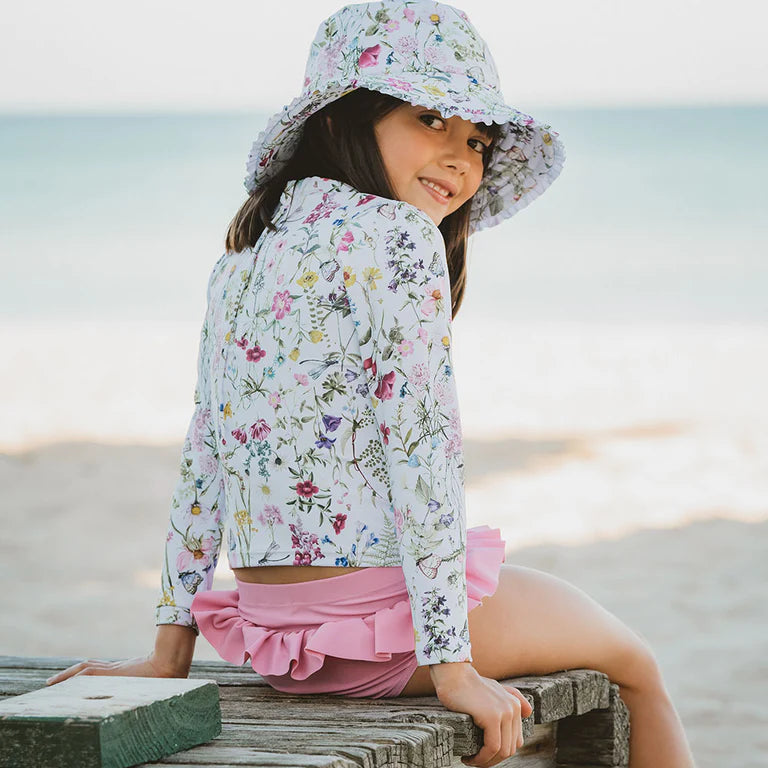 Minihaha Eden LS Rashie Set in Eden print white
