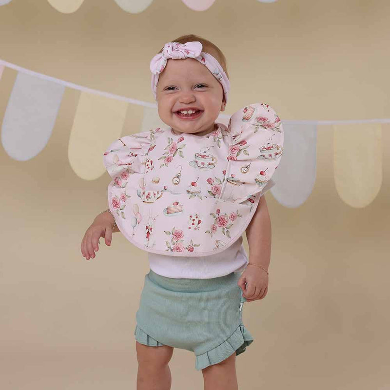 Alice’s Tea Party Frill Snuggle Bib