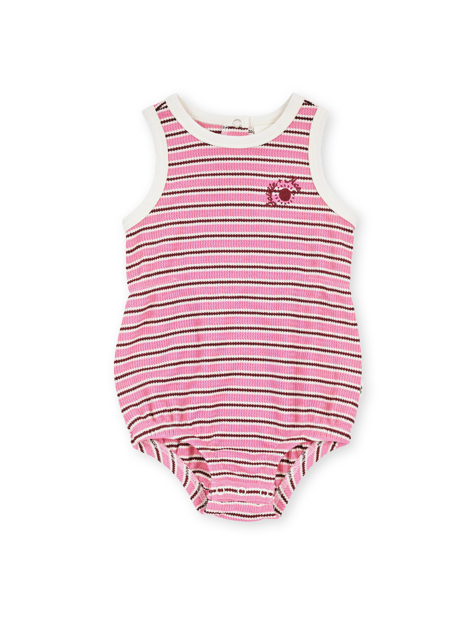 Goldie & Ace Waffle Bubble Romper Pink