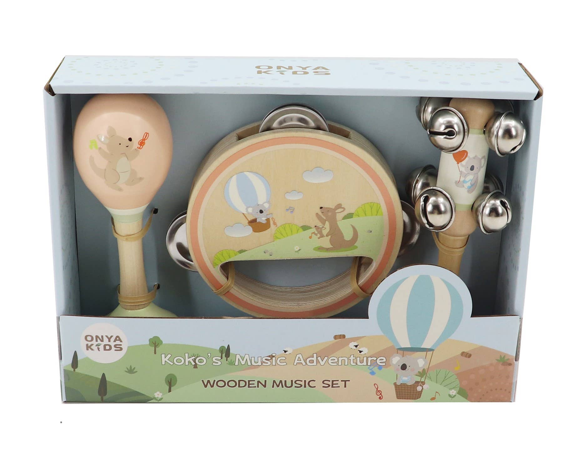 Onya Kids KoKo's Music Adventure Wooden Music 3 pcs Set