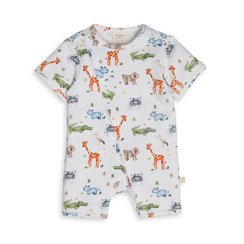 Tiny Twig safari short sleeve zipsuit