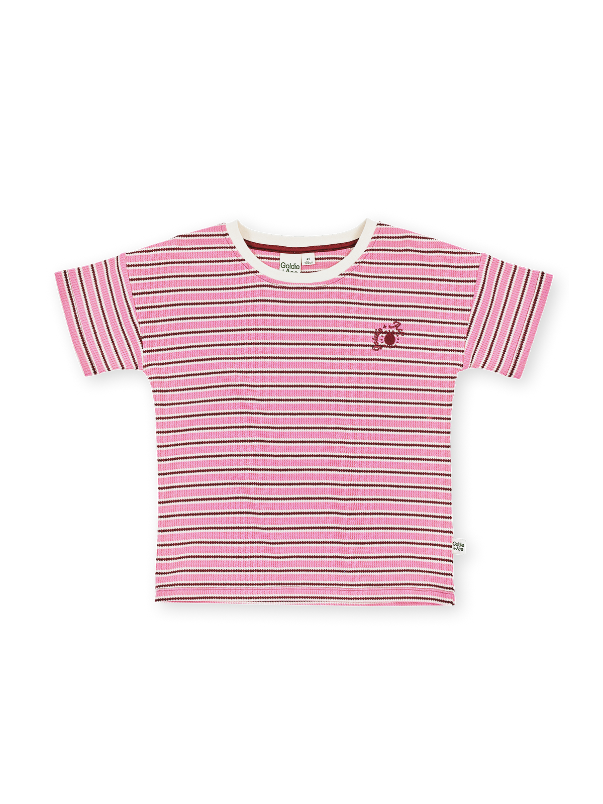 Goldie & Ace Waffle Stripe T-shirt in Pink