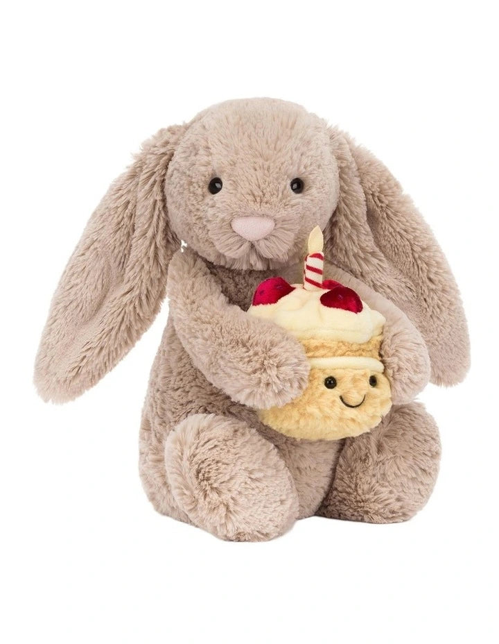 Jellycat Bashful Beige Bunny 'Birthday'