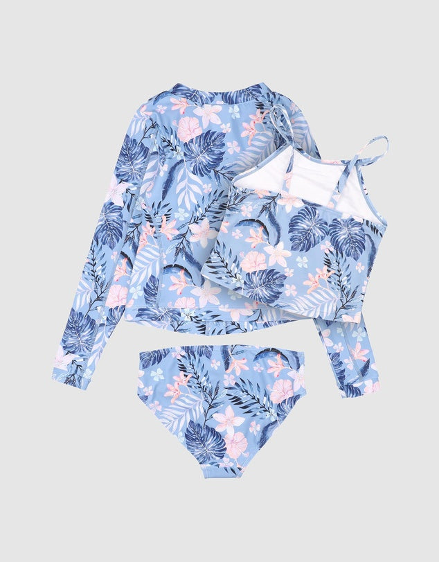 Minihaha Skyler Print 3pc Swim Set Blue in Multi
