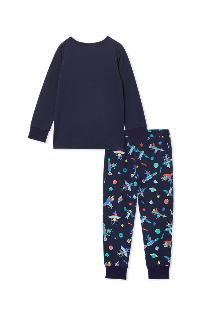 Milky Bunny Rock Long Sleeve Pyjamas Midnight Blue in Multi