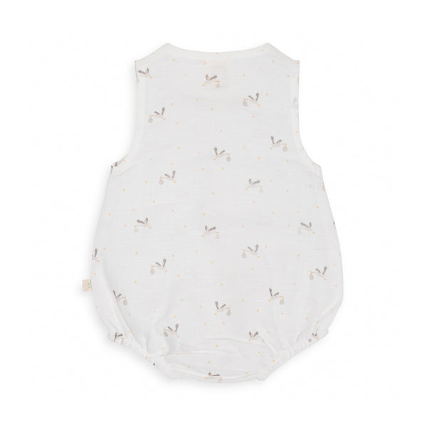 Tiny Twig bubble romper stork in neutral