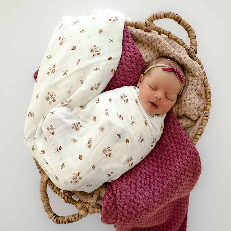 Snuggle Honey Ladybug Organic Muslin Wrap - Ladybug