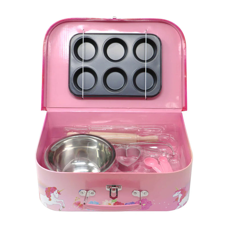 Pink Poppy Unicorn Butterfly 6 pc Kids Baking Set & Carry Case