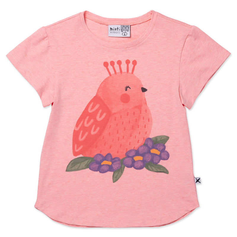 Minti Happy bird Tee rose marle in pink