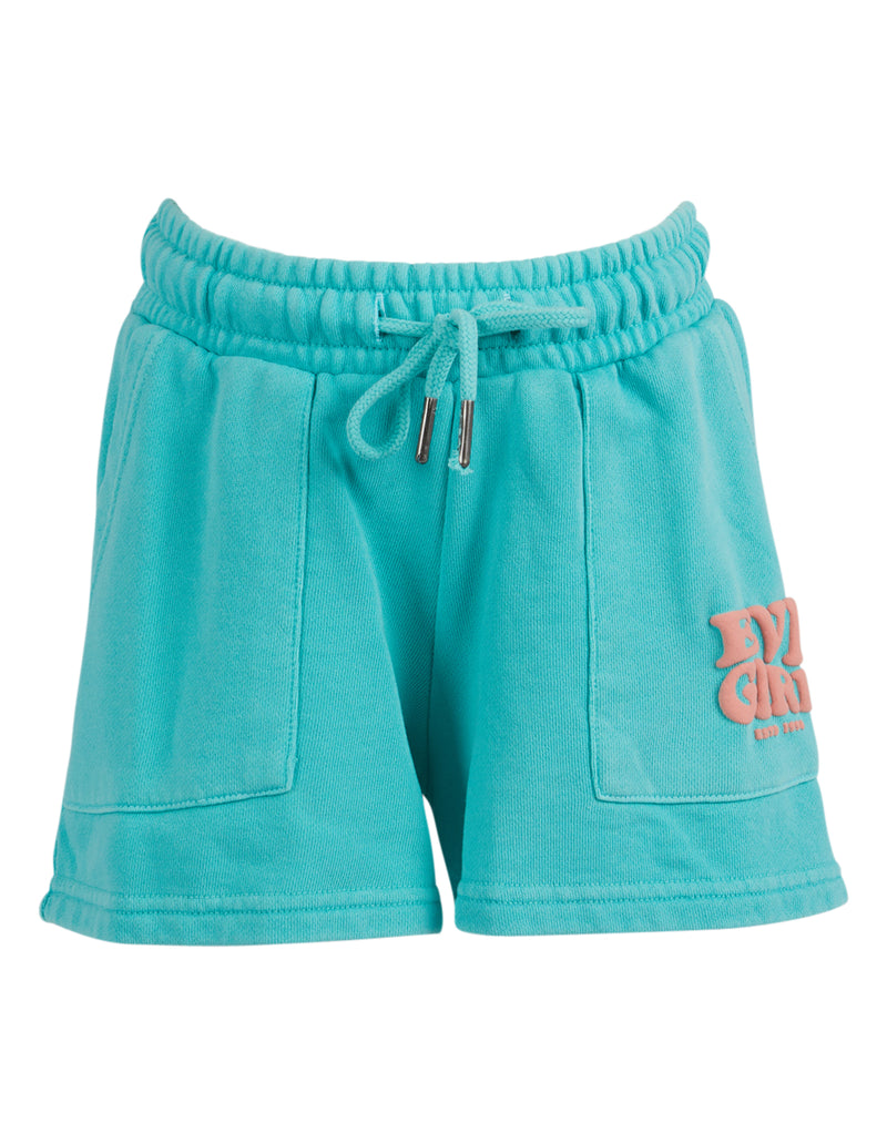 Eve Girl aths fleece short teal in blue